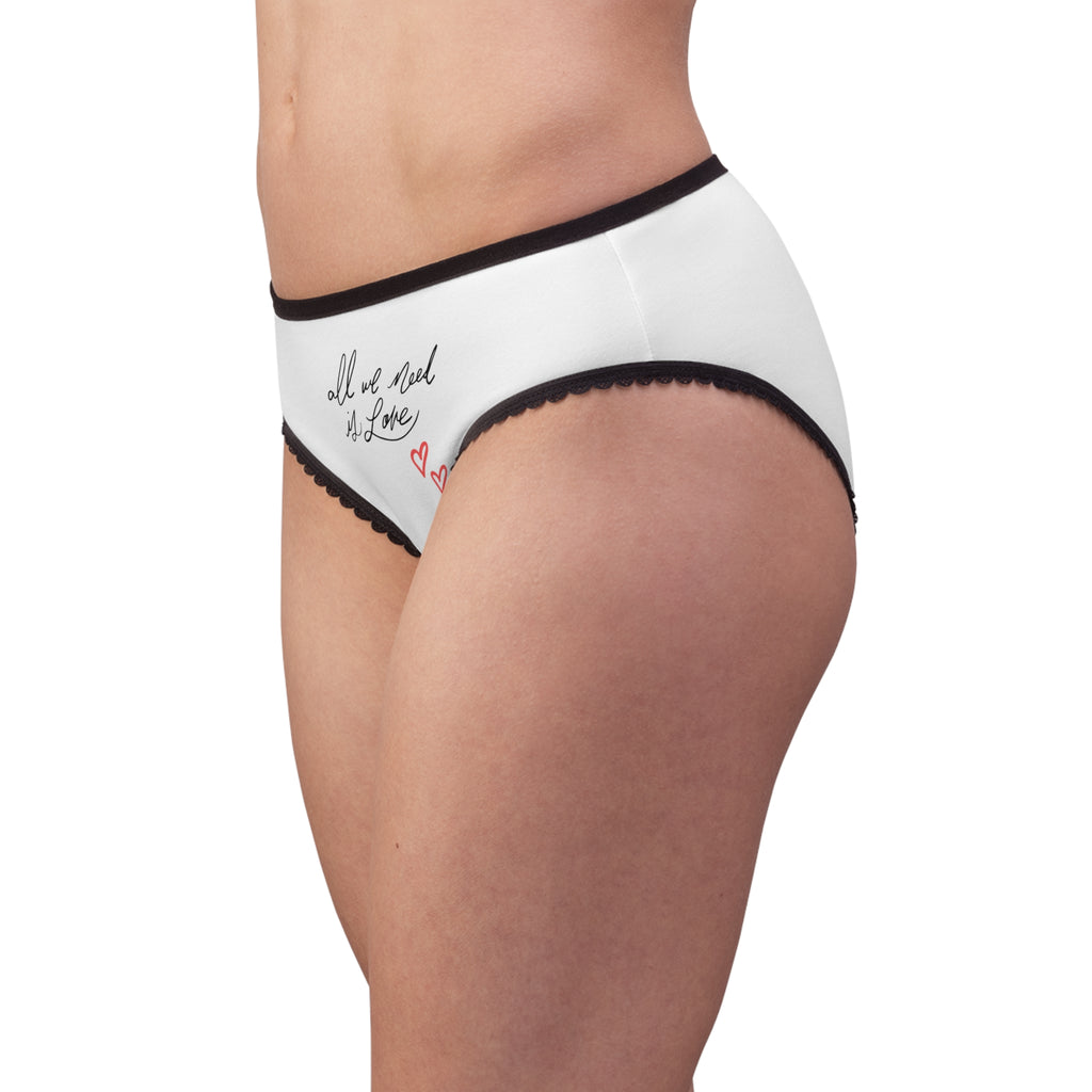 Briefs - "All We Need Is Love" Heart Print Women's Briefs