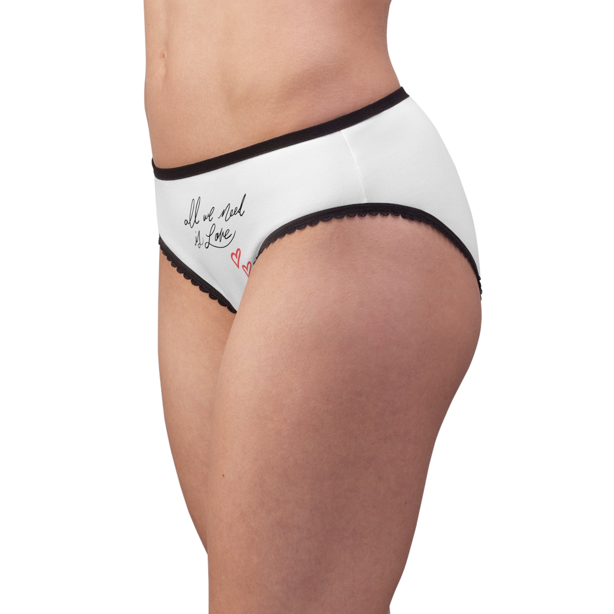 Briefs - "All We Need Is Love" Heart Print Women's Briefs