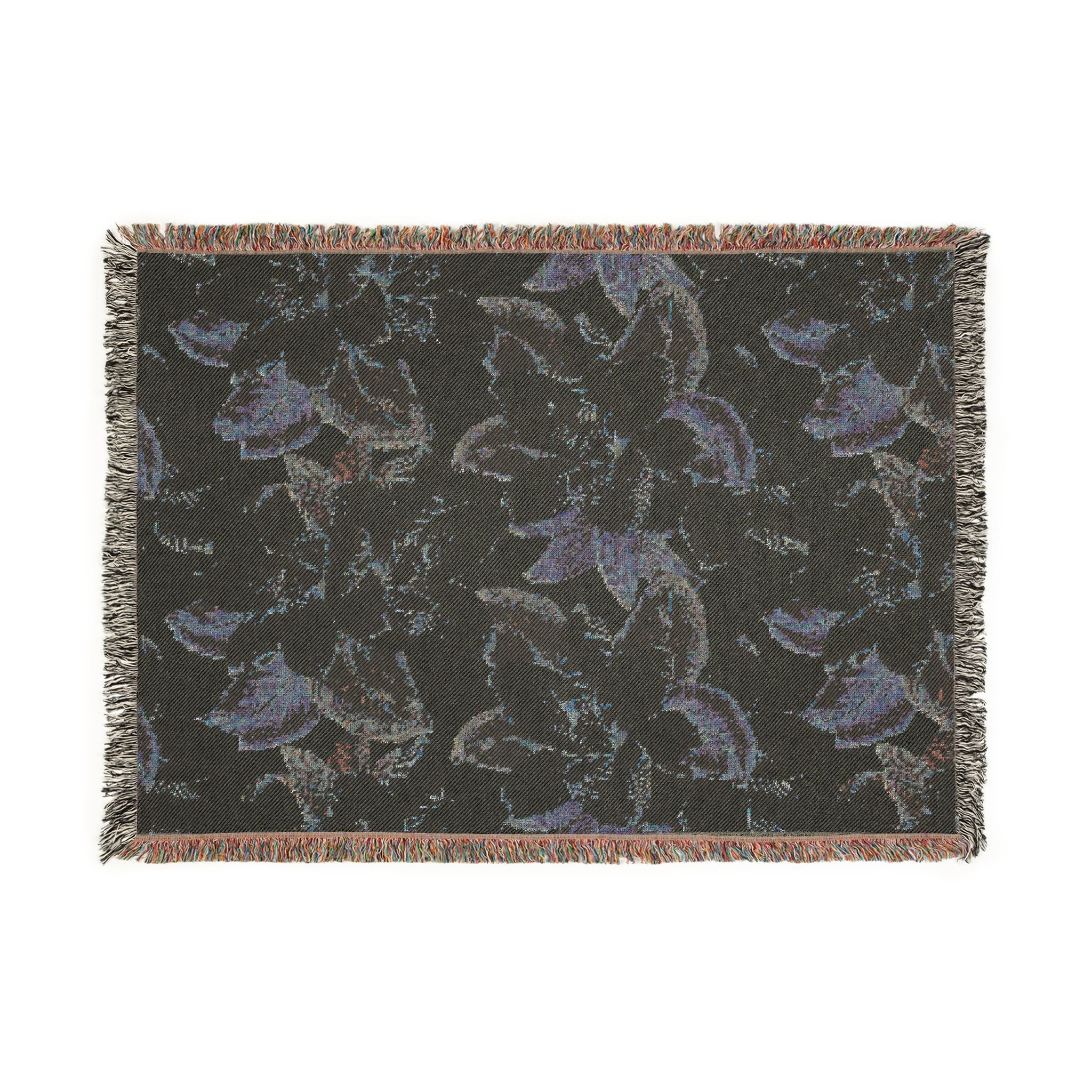 Floral Woven Blanket - Vintage Magnolia Throw with Fringe