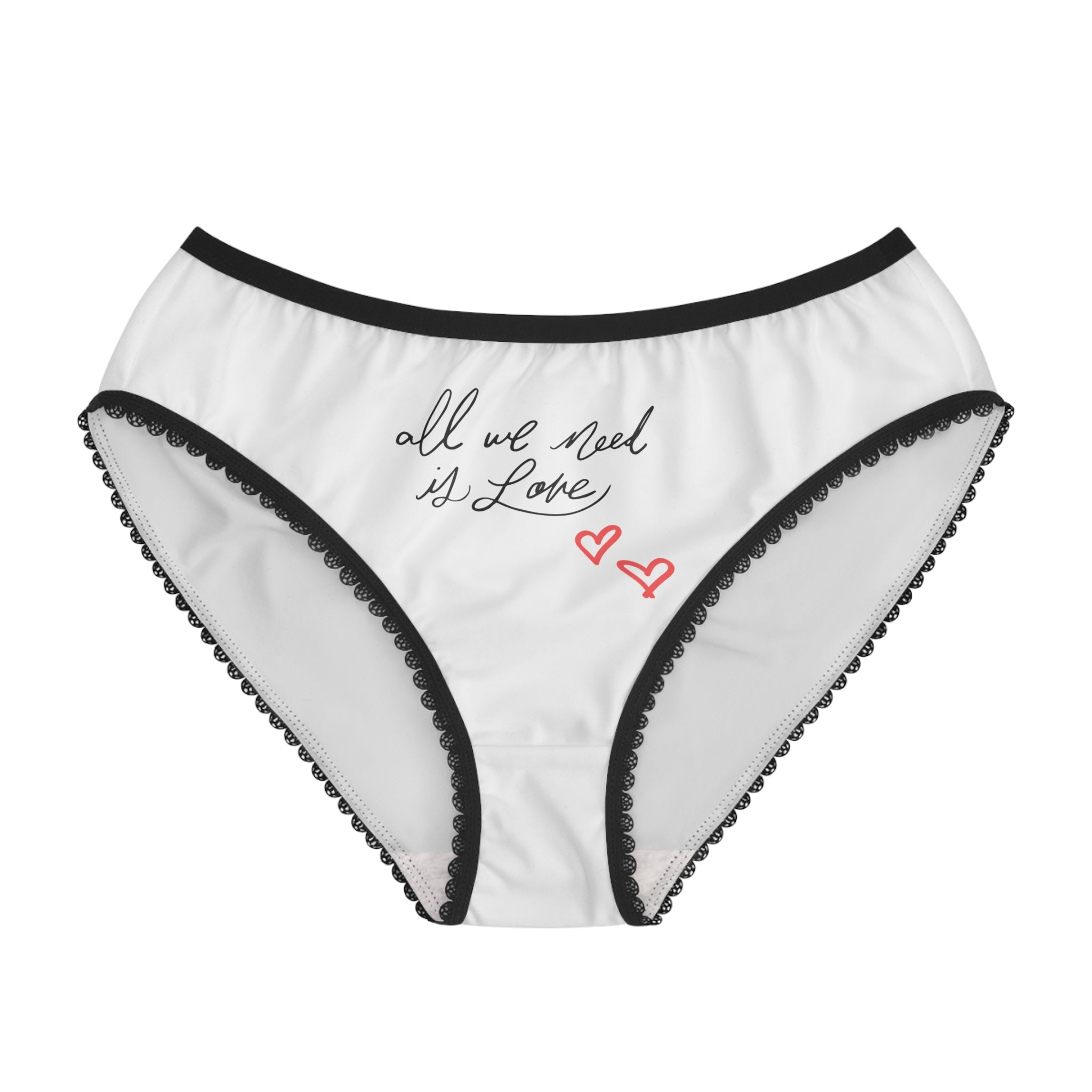 Briefs - "All We Need Is Love" Heart Print Women's Briefs