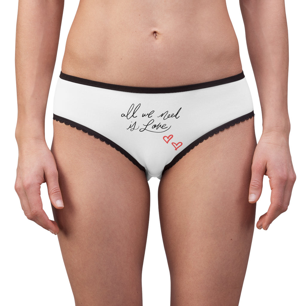 Briefs - "All We Need Is Love" Heart Print Women's Briefs