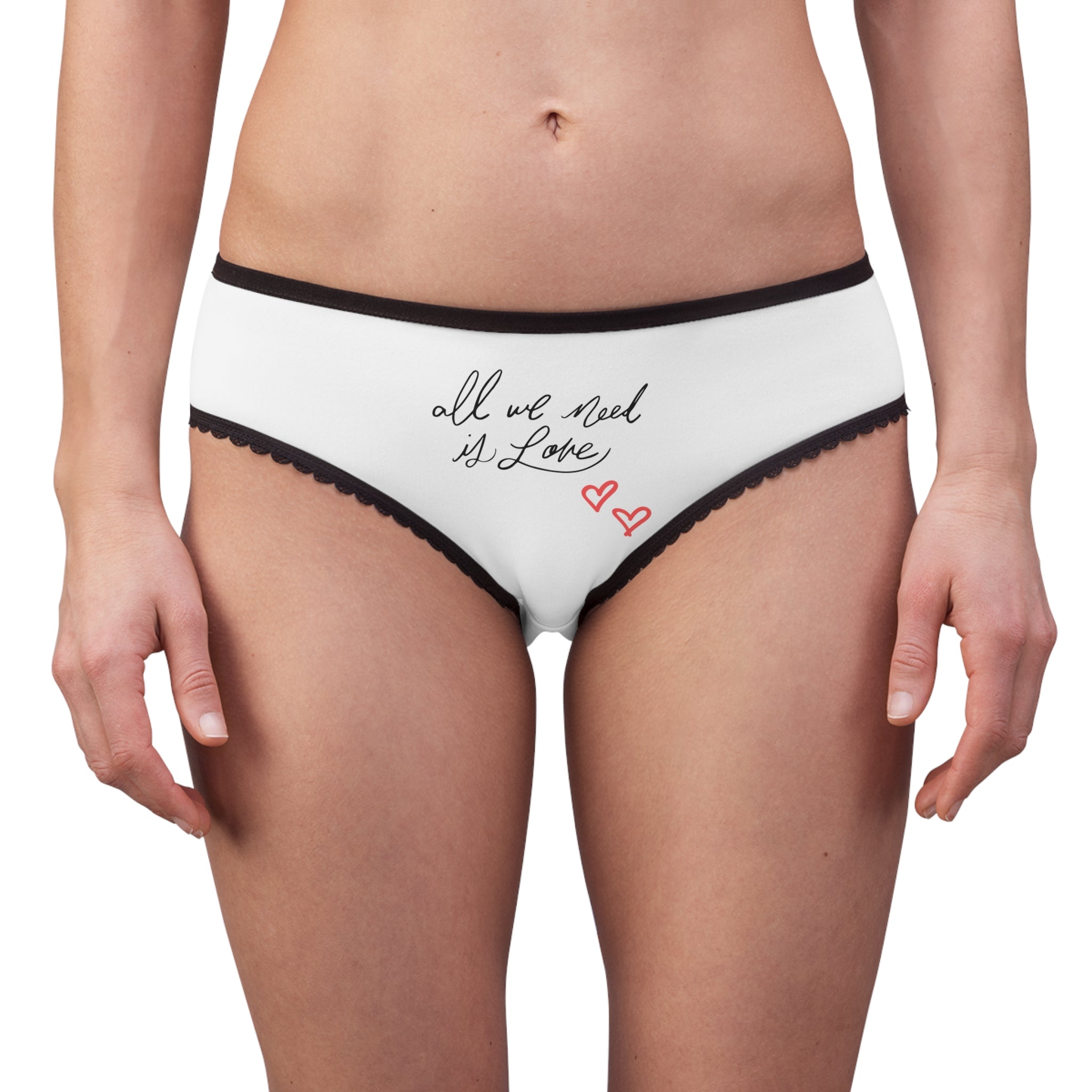 Briefs - "All We Need Is Love" Heart Print Women's Briefs